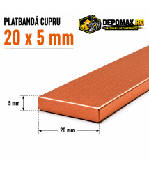 Platbanda cupru 20 x 5 mm – lungime 4 metri – EN Cu-ETP Platbanda cupru 20 x 5 mm – lungime 4 metri – EN Cu-ETP